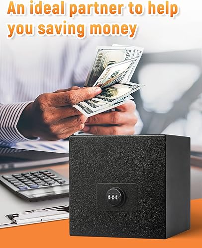 Miniatura 5 de KYPEEKA Alcancía para adultos, caja de seguridad reutilizable con contraseña de acero inoxidable, caja de ahorro de dinero de metal con cerradura de