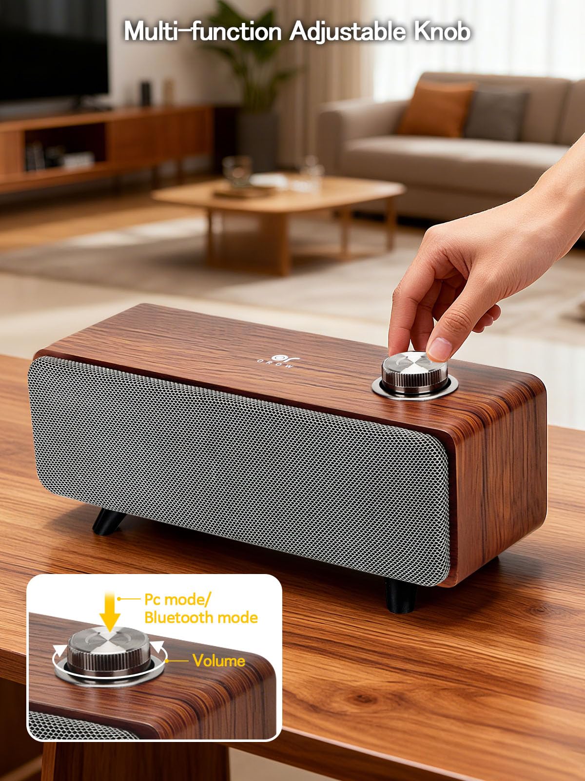 OR O R O W Altoparlanti per computer desktop, altoparlanti desktop da 10 W con Bluetooth, suono stereo e bassi migliorati, soundbar per PC, telefono e laptop (adattatore USB-C incluso)