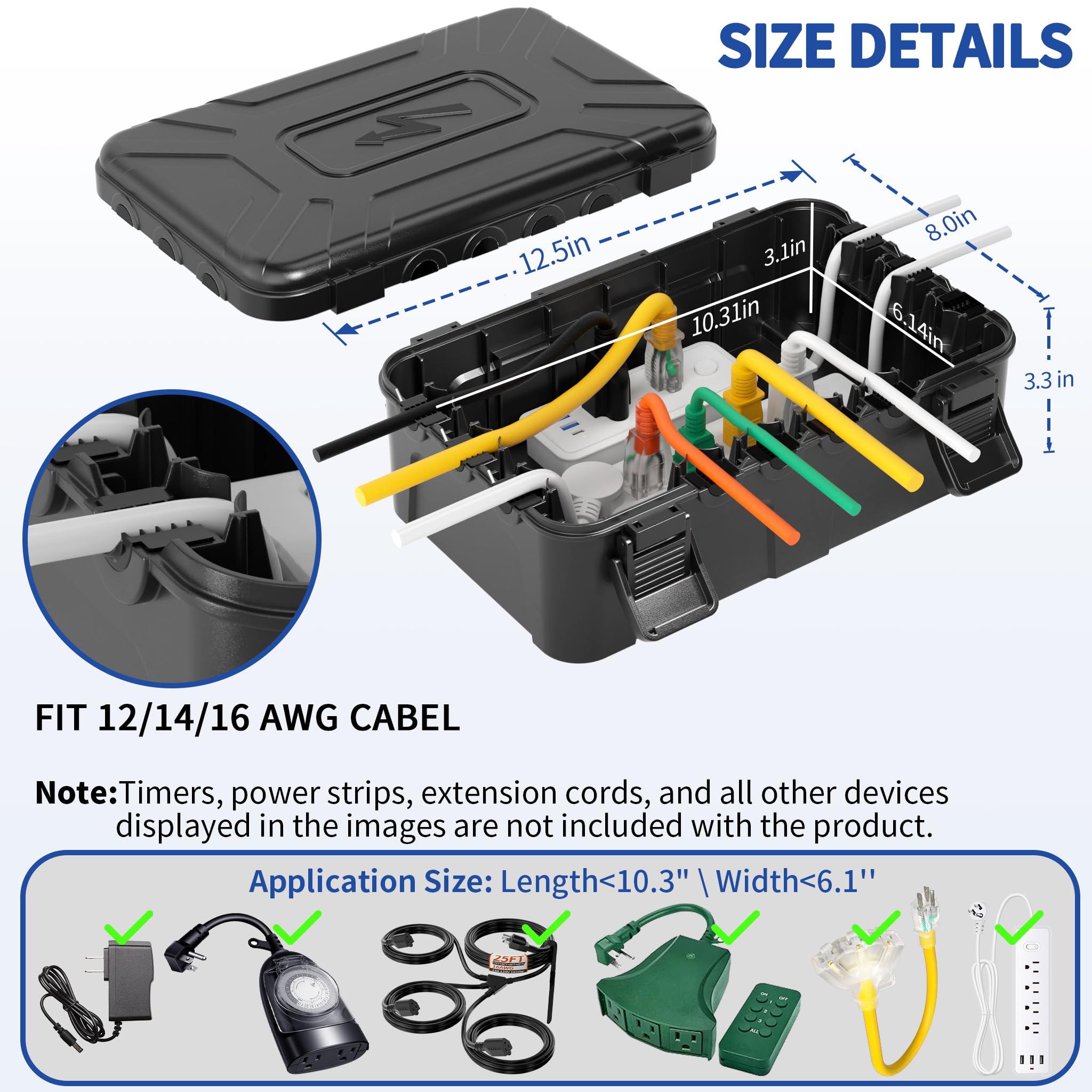 Large Outdoor Electrical Box - Black -3