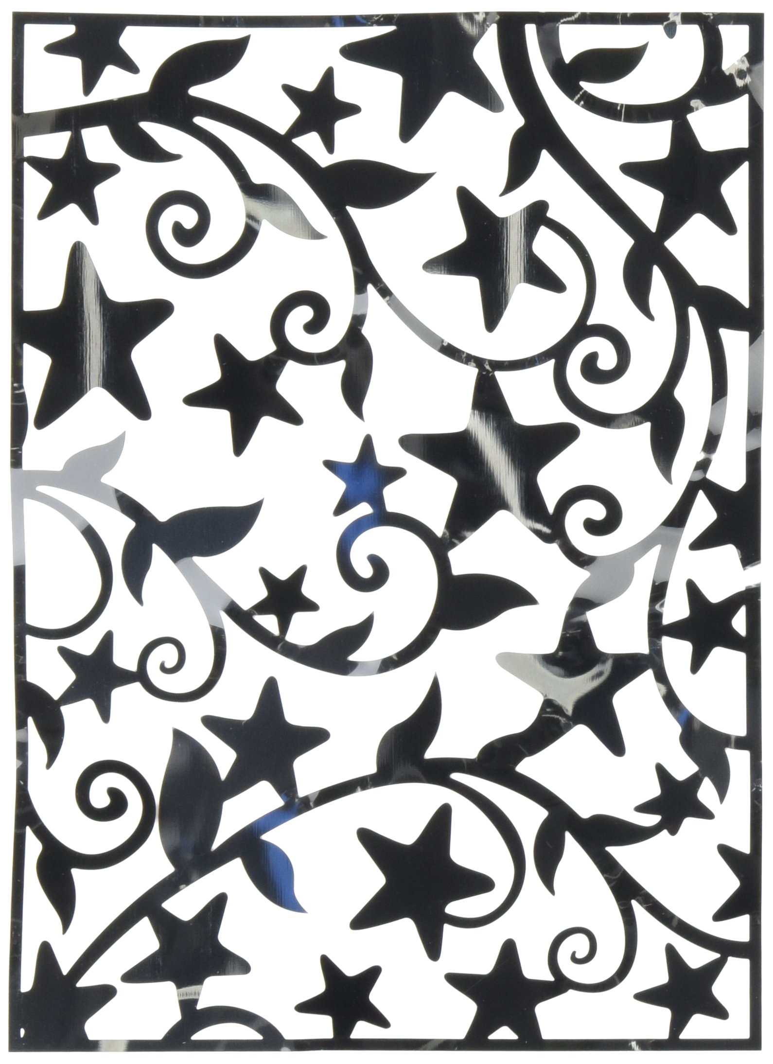 Poppy Crafts Embossing Stencils 4.5x6.25-Star & Swirls