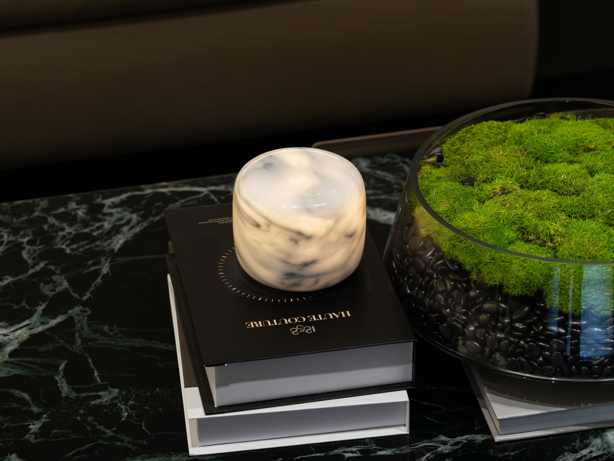 Marmor Lámpara de Noche Mármol Regulable, Luz de Mesa LED 3 Modos, Lámpara de Piedra Recargable, Iluminación Ambiental