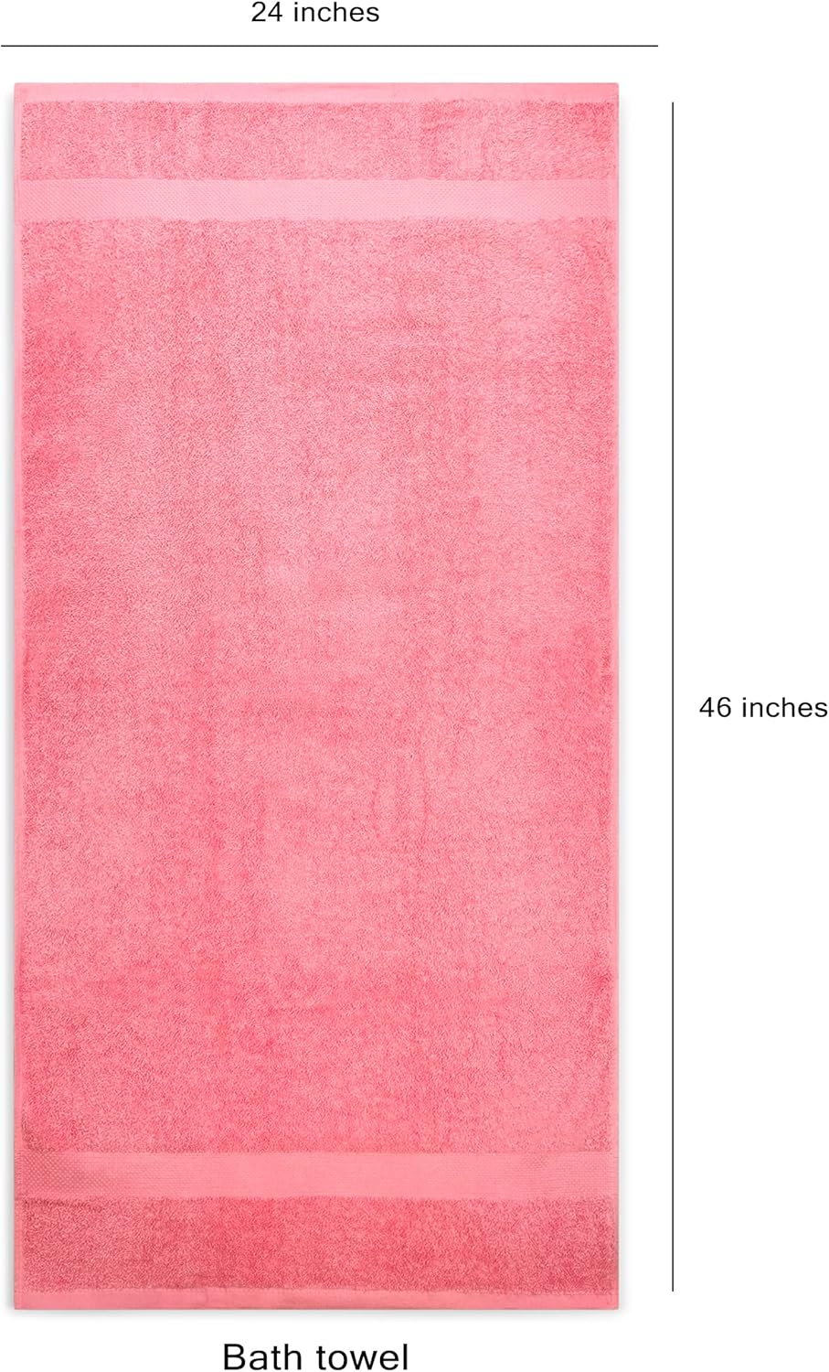 Simpli-Magic Cotton Set, Bath Towels, Pink, 24 x 46 Inches, 6 Count