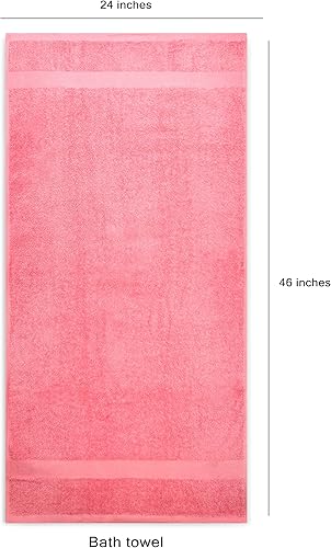 Miniatura 5 de Simpli-Magic Juego de toallas de baño, rosa, 24 x 46 pulgadas, 6 unidades