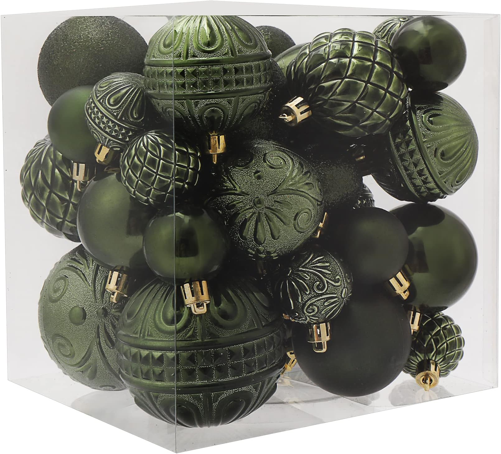 Amazon.com: KI Store Velvet Christmas Balls Green 25pcs Flocked ...