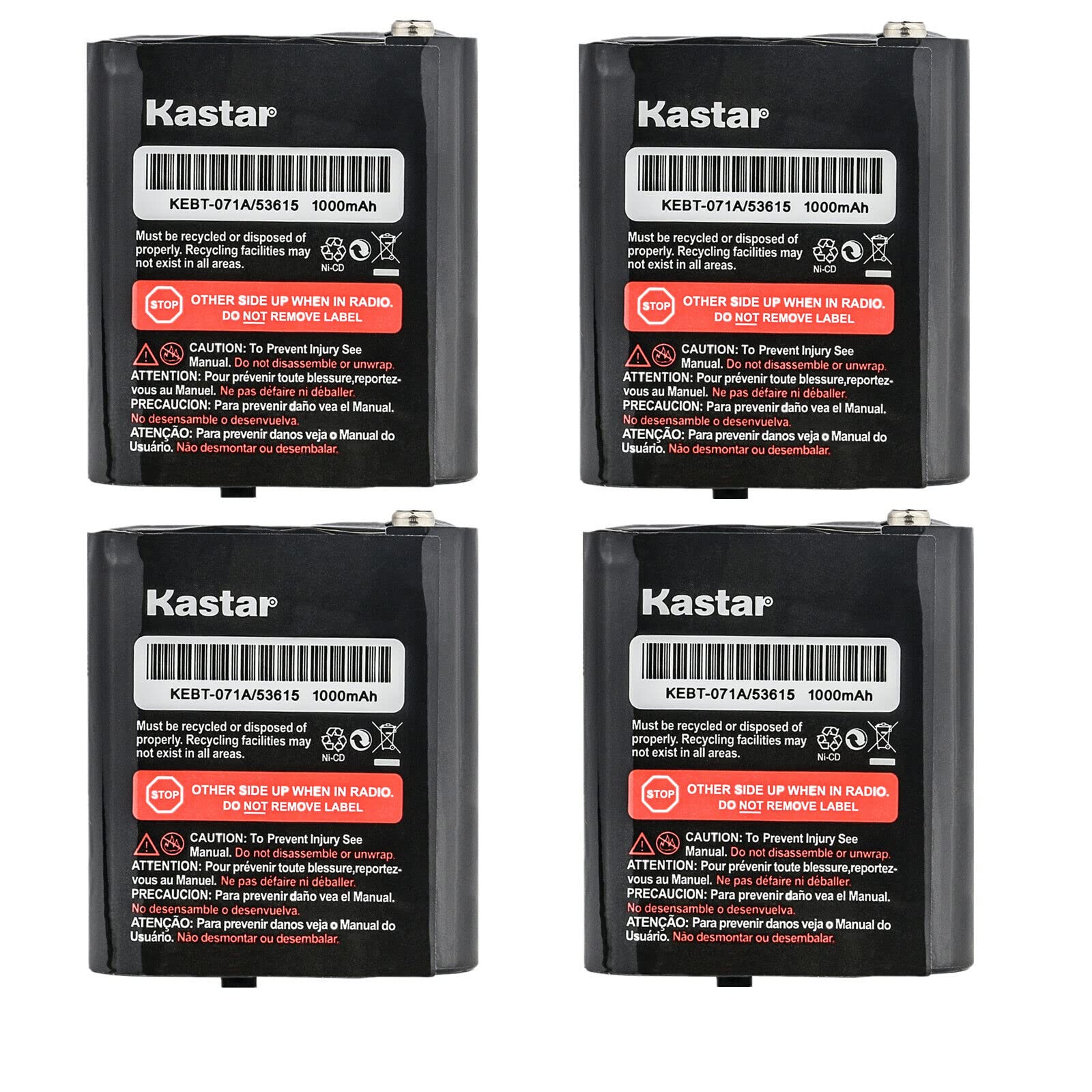 Kastar 4-Pack 53615 Battery Compatible with Motorola Walkie Talkies Two-Way Radio MJ270R, MJ27OR, FRS-4002A 4002A, HKNN4002, HKNN4002A, HKNN4002B,