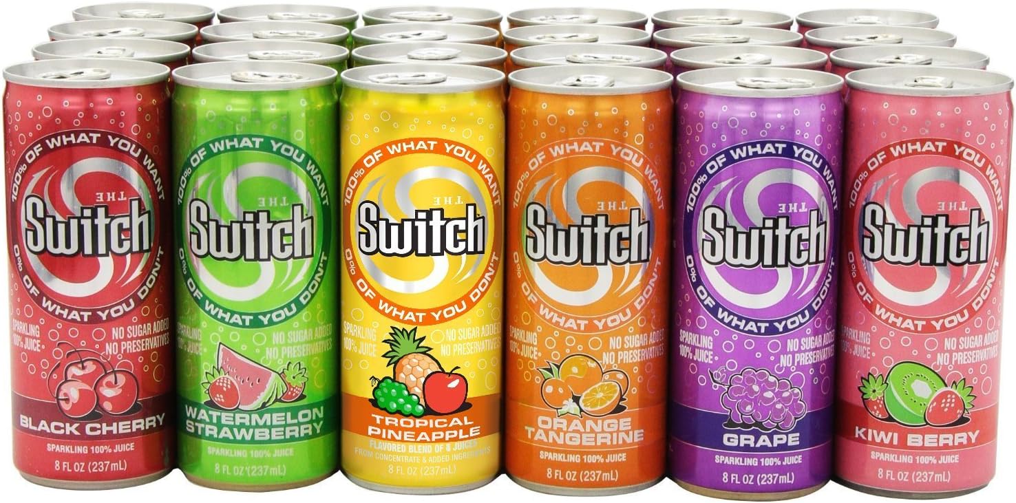 The Switch Sparkling Juice, Variety Pack, 8- Fl. Oz Cans (Pack of 24)