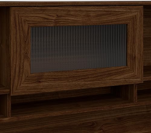 Miniatura 5 de Bush Furniture Cabot - Soporte de escritorio, accesorio con estantes y gabinete para oficina en casa, 60 W, nogal moderno