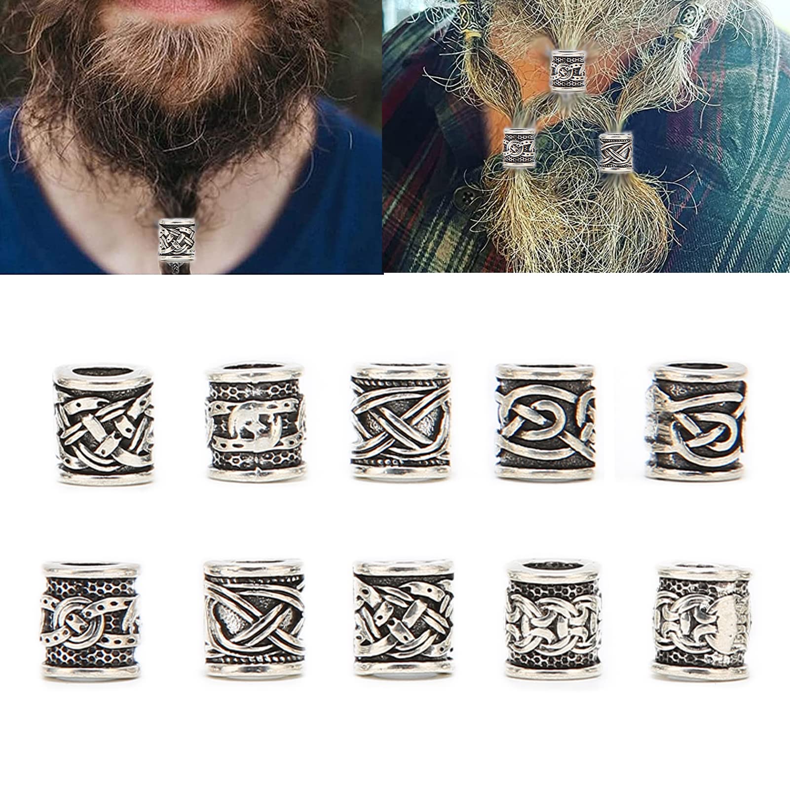 Perles Viking Barbe Lot De 24 - Alliage Zinc Style Nordique Doré Bagues Pour Cheveux