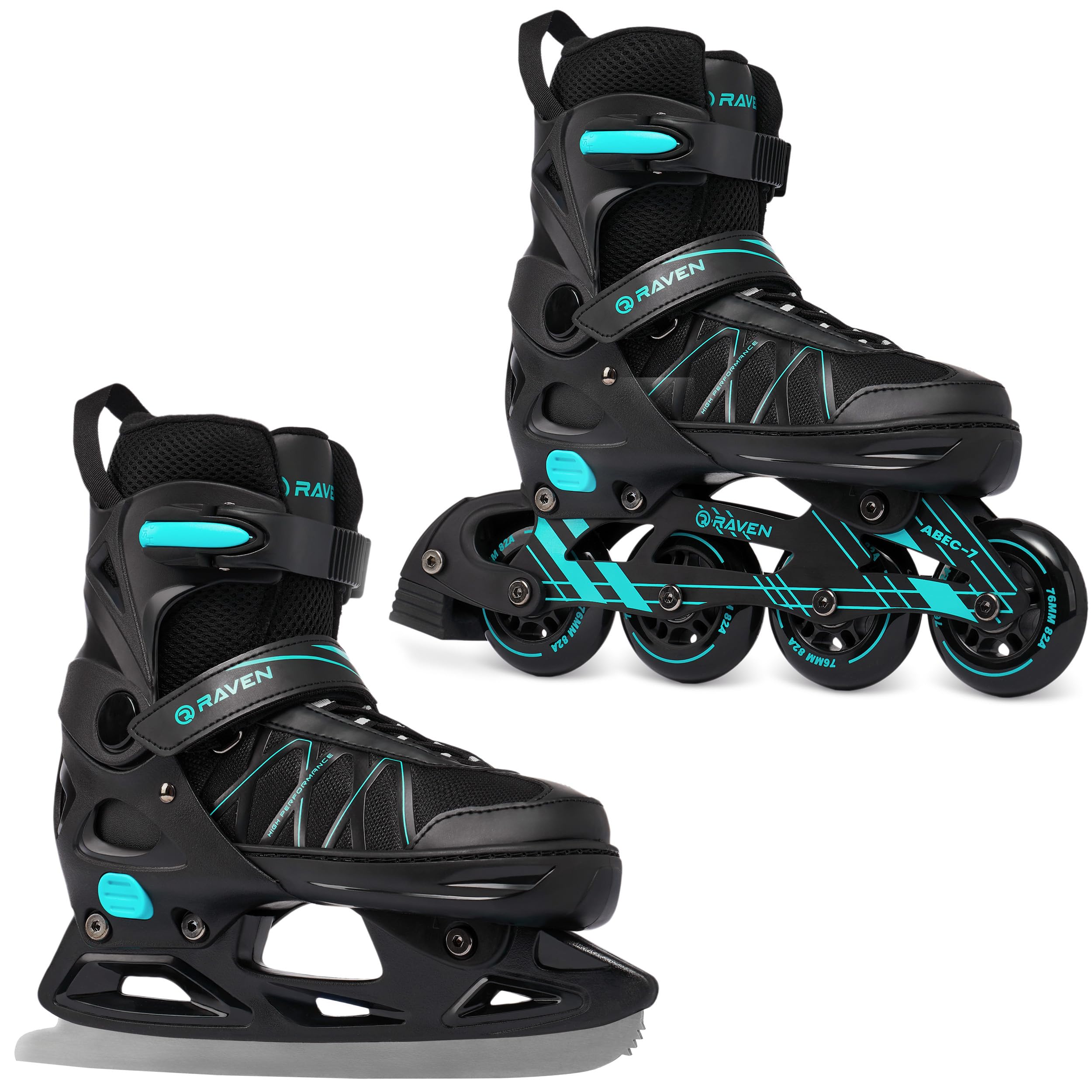 Raven Patines en línea ajustables 2 en 1 Expert con sistema de triple ventilación, rodamientos Carbon Abec7, sistema Trust-Fit