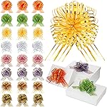 Poen 24 Pcs Organza Pull Bows Christmas 6 Inch Large Gift Wrapping Ribbon Bows Crafts for Present Wrapping with Ribbon for Gift Baskets Wedding Valentine Party Decor(Fresh Color)