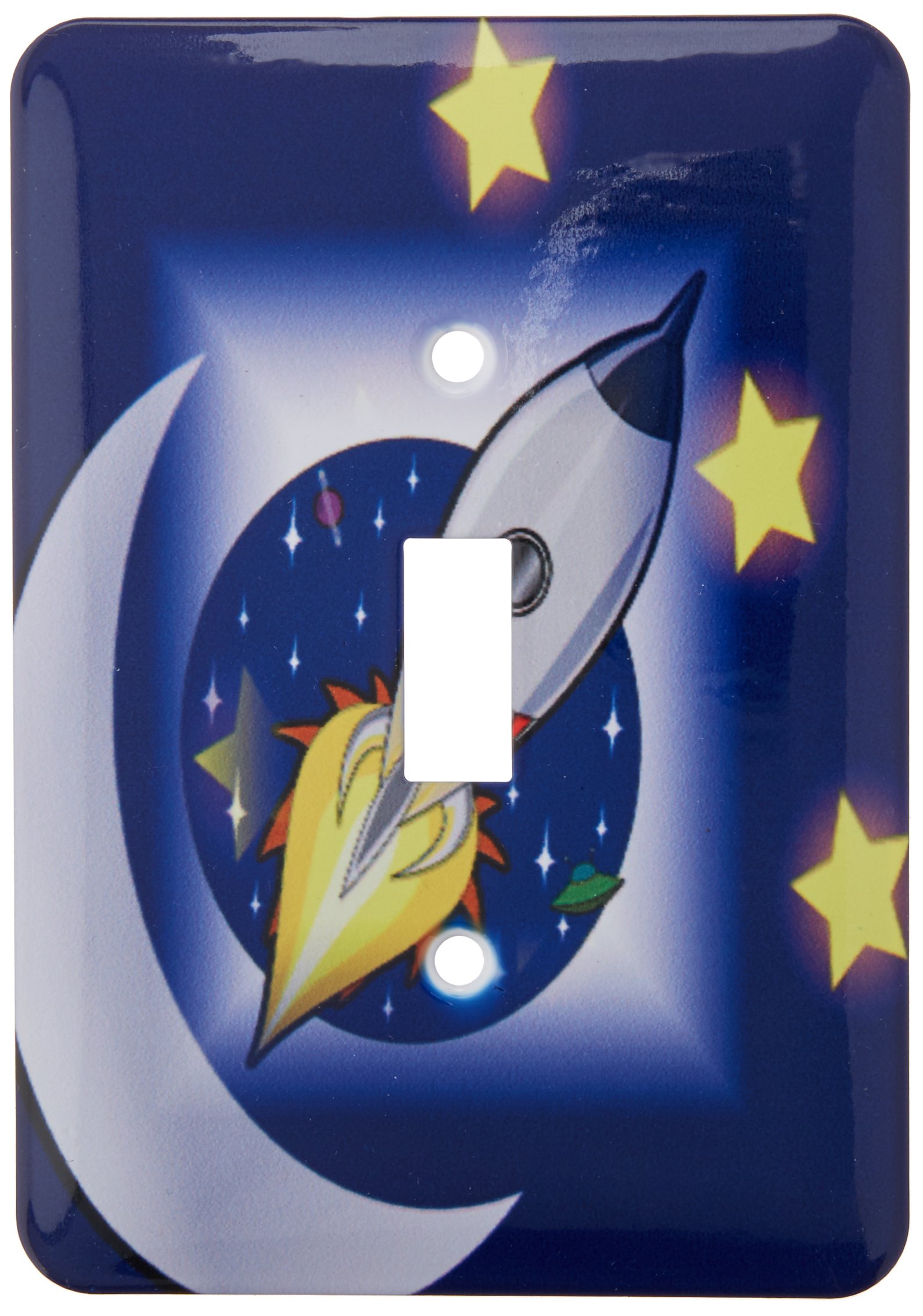 Impression de fusée animée avec étoiles dans l'espace déco interrupteur