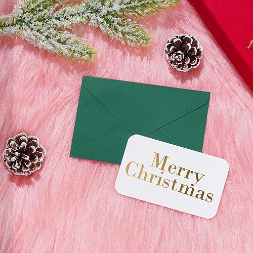 Miniatura 6 de jiebor 100 juegos de sobres verdes pequeños con pequeños sobres de bolsillo en blanco para tarjetas de visita de invitación de boda, sobres de