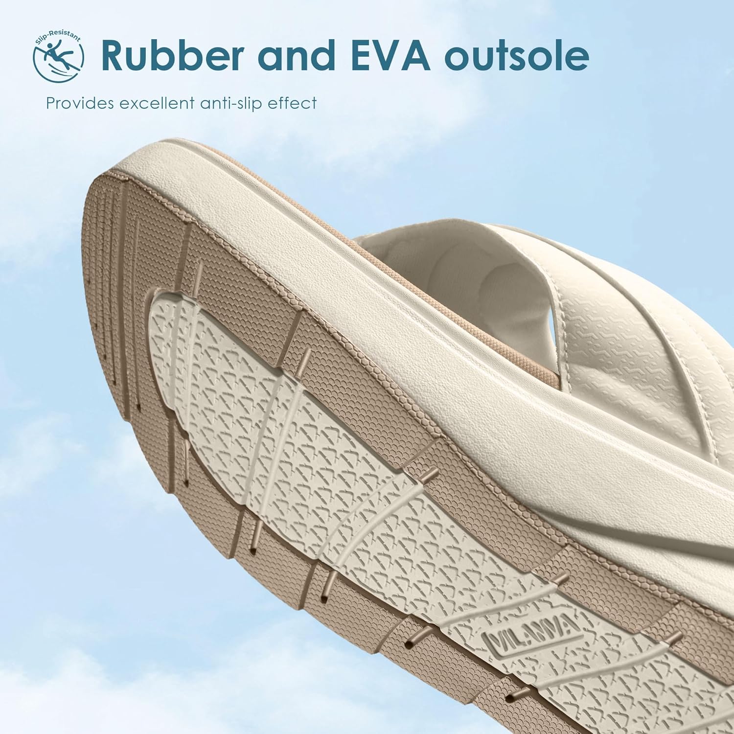 Vilanva Women's Platform Flip Flops Cushioned Walking Sandals with Arch Support for Plantar Fasciitis Relief Lightweight Non-Slip Shoes for 2026 Summer Outfits