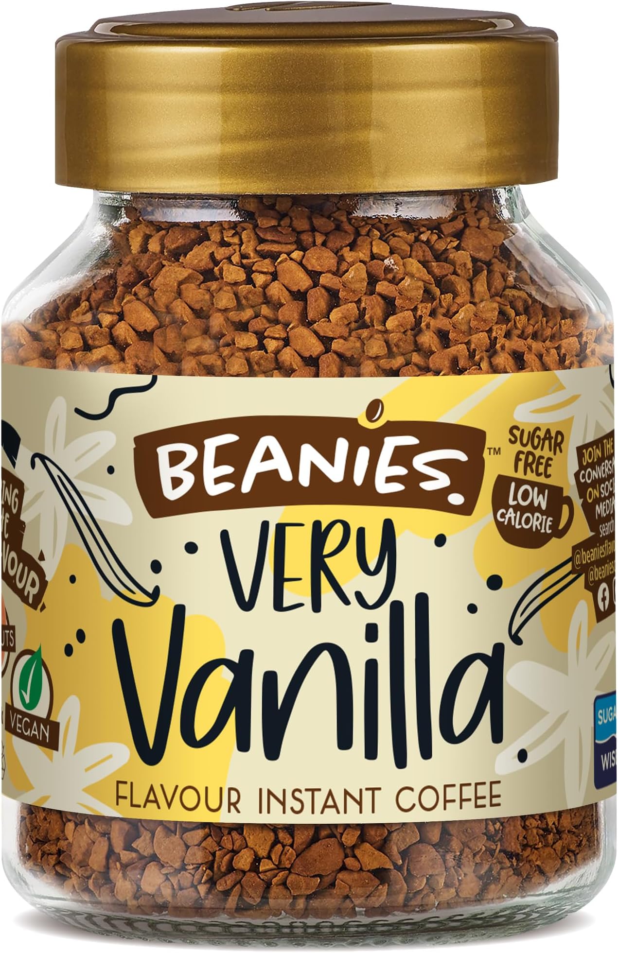 Beanies The Flavour CoVery Vanilla Freeze Dried Coffee 50g, White