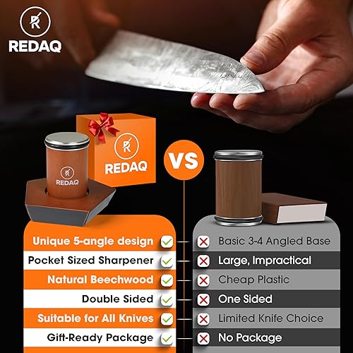 Miniatura 8 de Afilador de cuchillos rodantes restaura cuchillos sin brillo rápidamente con 5 ángulos magnéticos (12  a 25 ), discos de diamante y corindón,