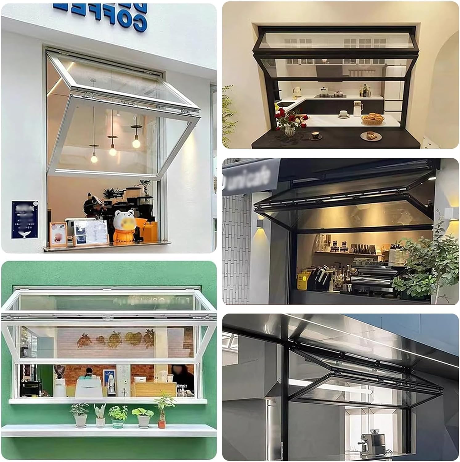 Up and Down Concession Window, Aluminum Replacement Windows with Sliding Glass/Screen, Vertical Sliding Double Hung Window for Food Trucks, Vending Stands, and Business Kitchens(White,W40 x H40in)