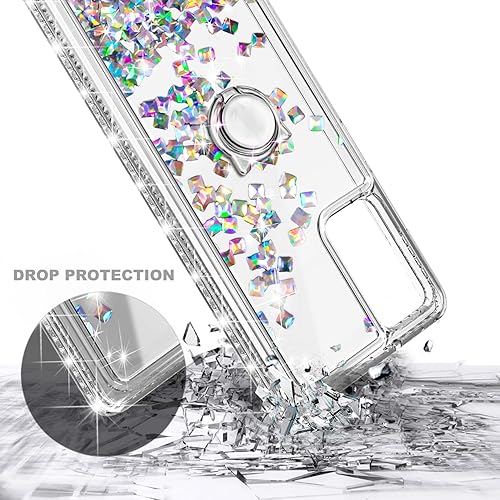 Miniatura 3 de NZND Compatible con Samsung Galaxy A13-5G funda de teléfono, gema de cristal  Brillante brillante flotante cascada líquida cubierta linda cubierta