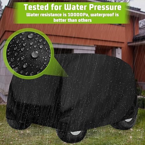 Miniatura 5 de HCFGS Cubierta de cortacésped para montar, cubierta impermeable para tractor para cubiertas de hasta 54 pulgadas, poliéster Oxford 420D resistente,