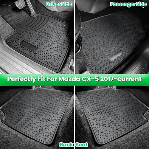 Miniatura 3 de Tapete de piso para Mazda CX-5 2017 2018 2019 2020 2021 2022 de goma resistente frente y forro trasero para todo tipo de clima, ajuste