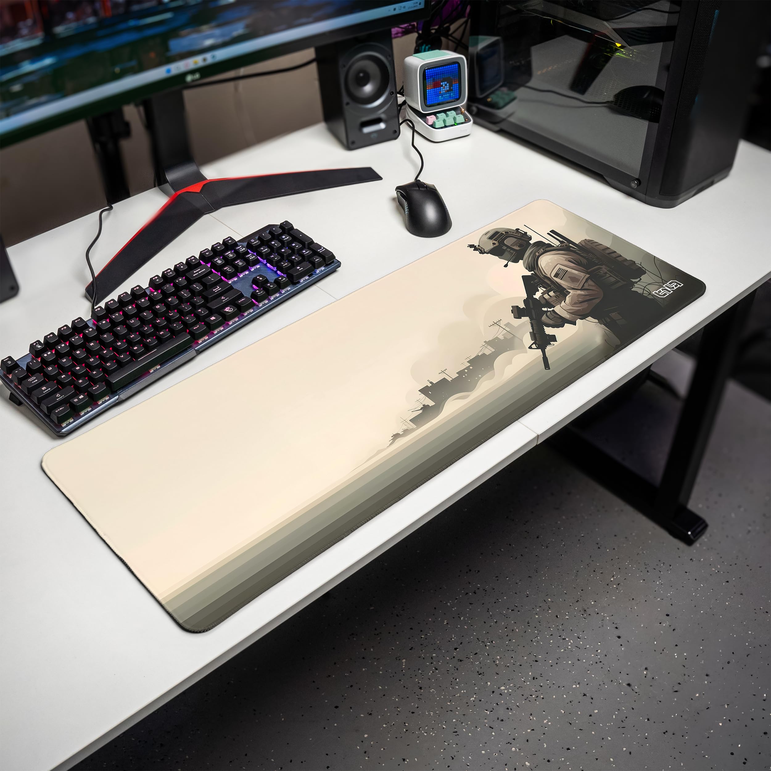 Tilt Tappetino Mouse XXL 80x30cm Antiscivolo Con Supporto Polso - Impermeabile E Cucito A Mano