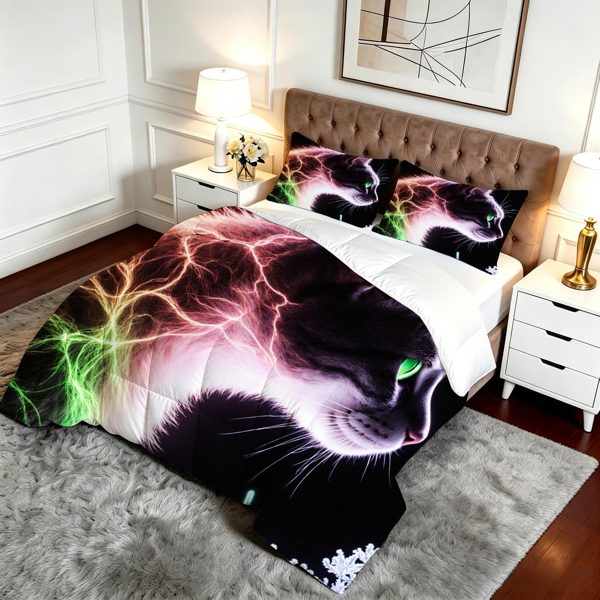 Couette 260x240 cm 4 Saisons, Chat Gris, DQ8538