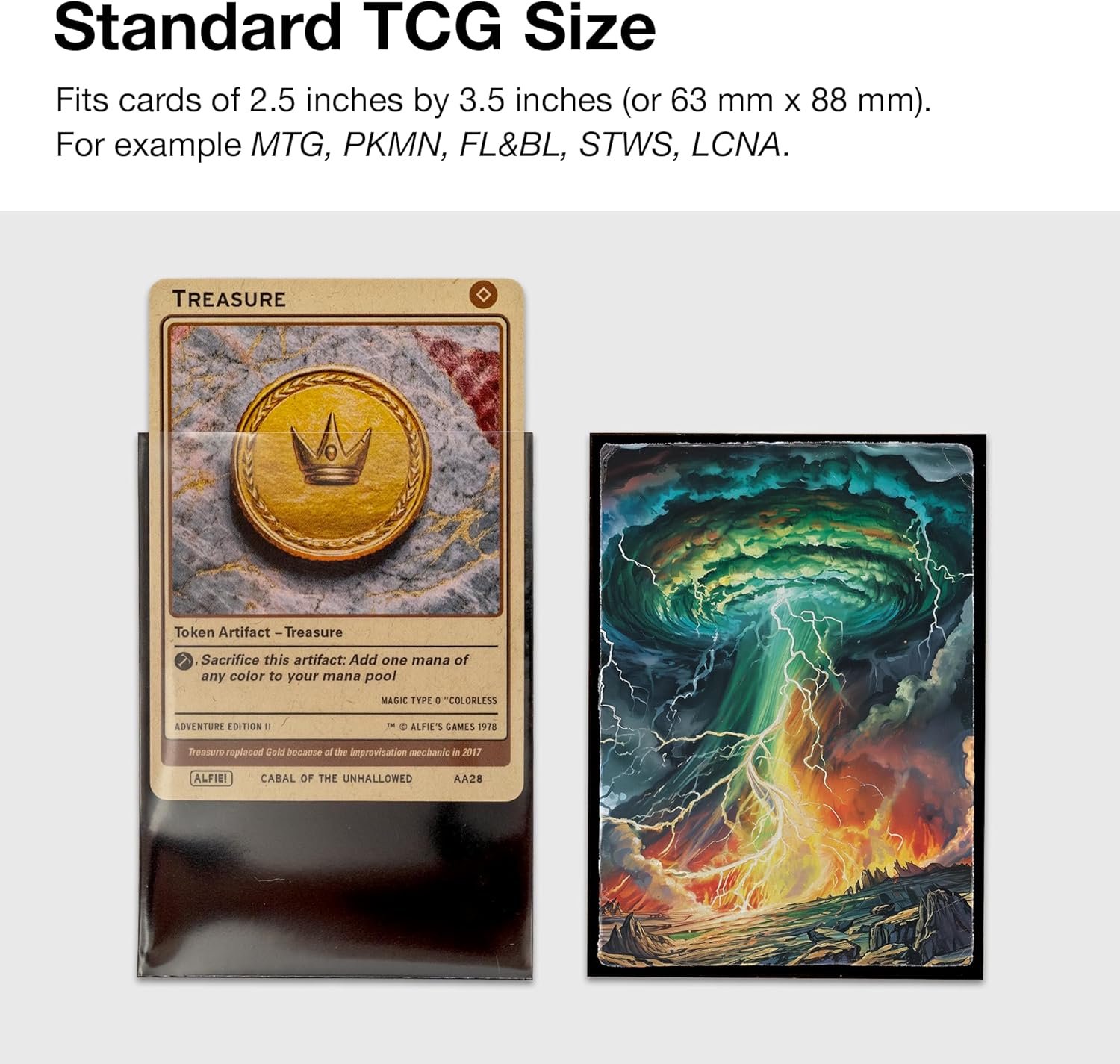 MTG Card Sleeves 105CT | Old School Style | The Storm | Matte Finish + Clear Front | 66x92mm - Standard Magic Size