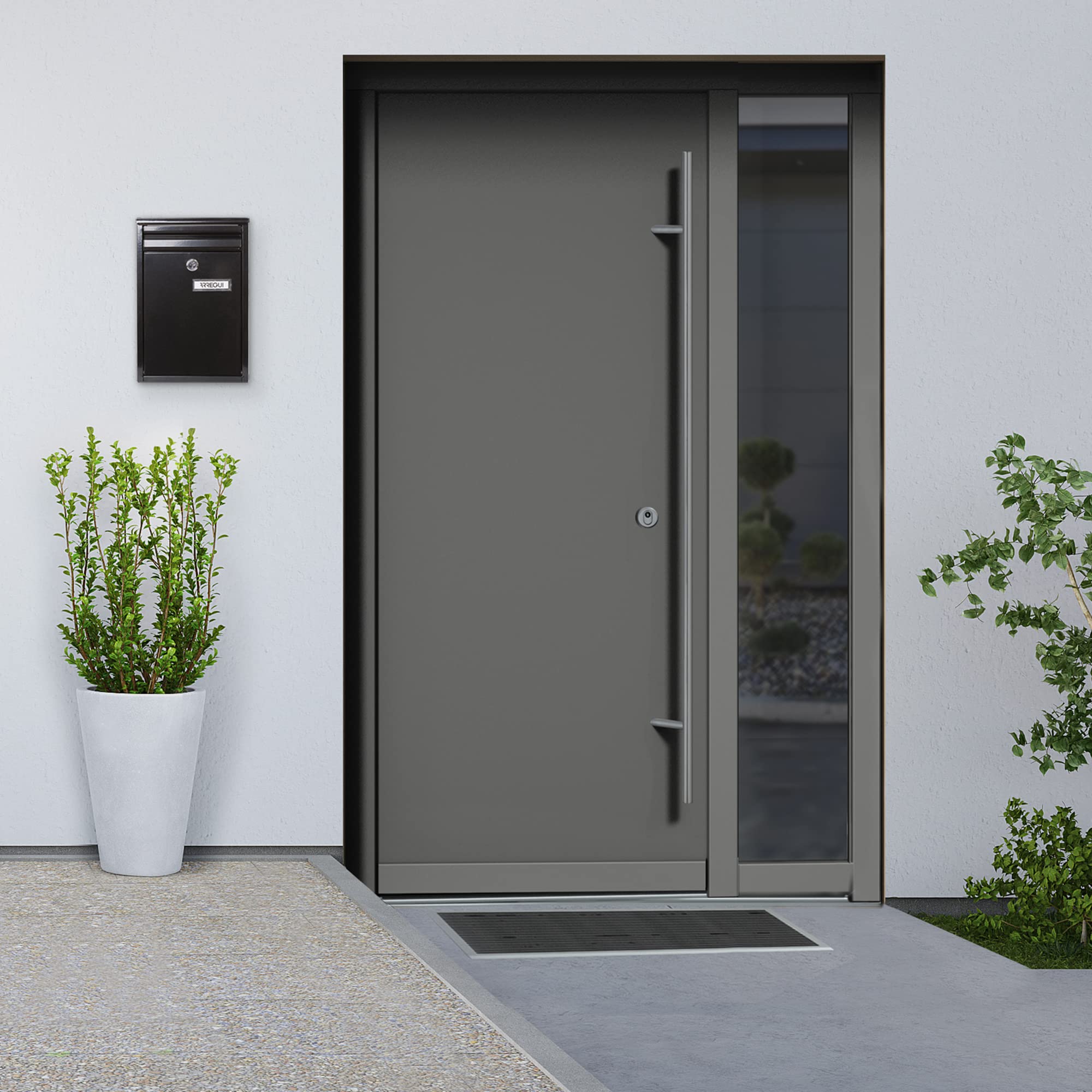 ARREGUI Zaguán E5754 Buzón Exterior de Acero Tamaño S (Correo DIN A5) | Buzón de Pared Pequeño | Buzón de Correo con Boca Trasera Recogecartas | Antilluvia | Fácil de Instalar | Negro