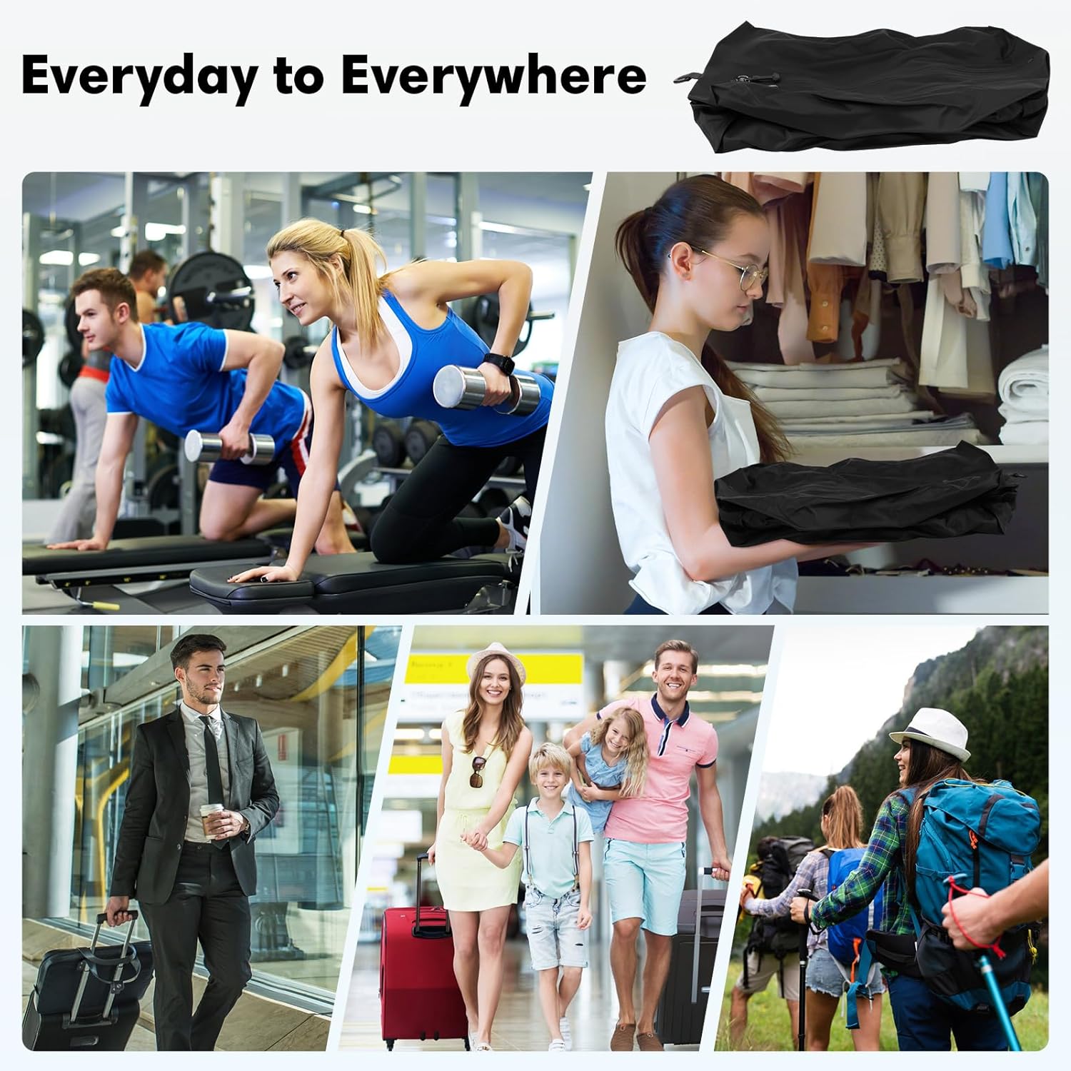 Travel Vacuum Bags with Wireless Pump, IP67 Waterproof Reusable Airless Compression Travel Bags, Nylon & Durable TPU, Clothing Space Saver Bags for Suitcase, Luggage, Backpack, Carry-On (2PCS + PUMP)