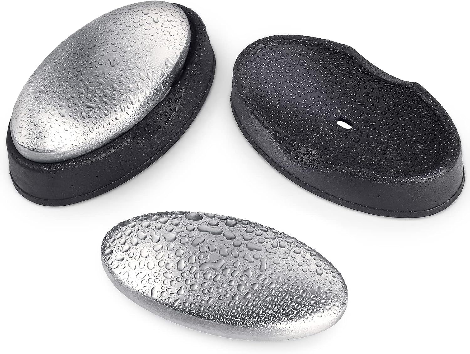 Lumkew Stainless Steel Soap Bar, Hands Odor Remover Eliminator with Draining Tray