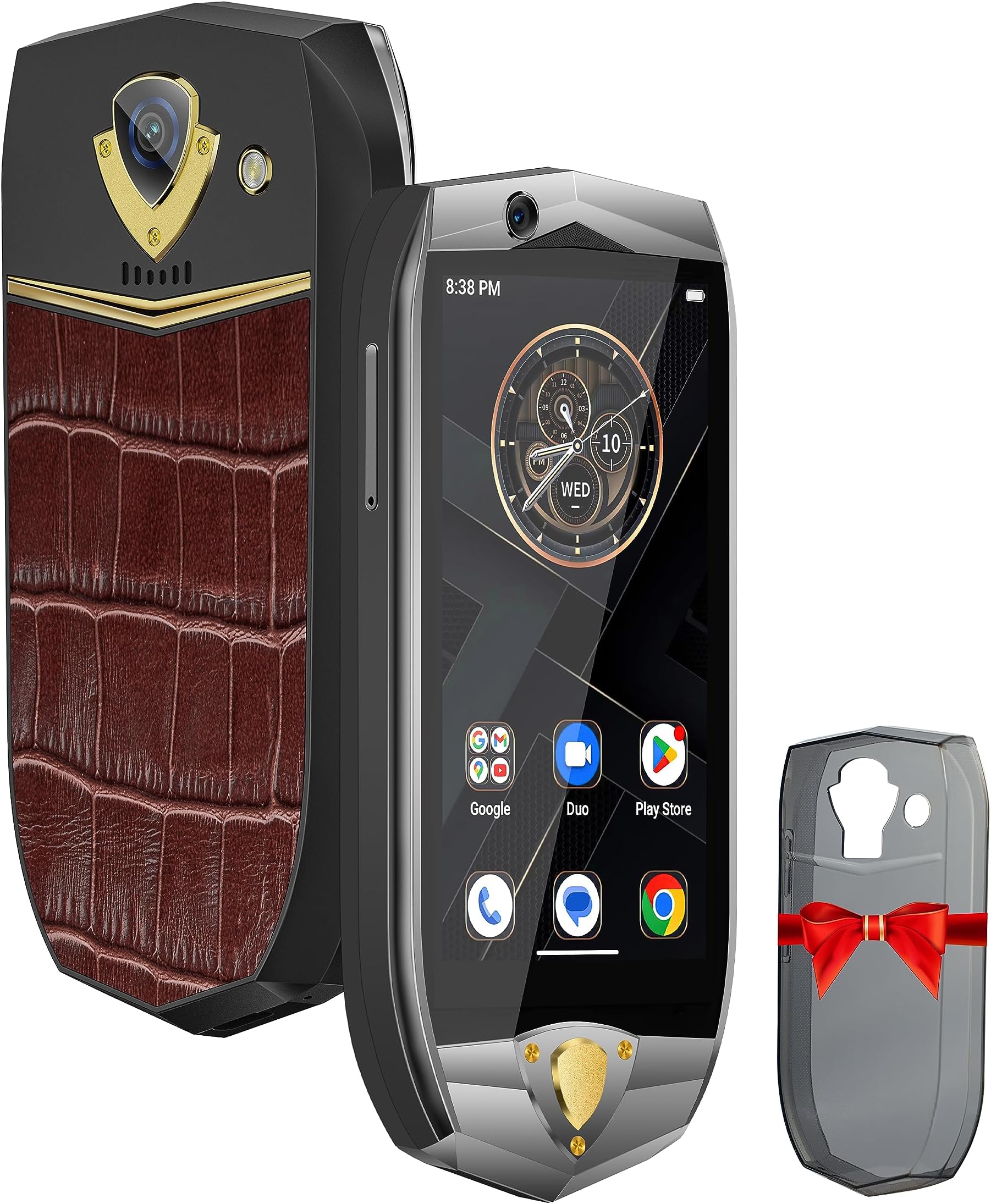 K16 Mini Smartphone Android 13 Pocket Small Phone 48MP+8MP Camera 3.5 inch HD+ Display 14GB+128GB/Expandable 1TB 3050mAH 10W Fast Charge, 4G Dual SIM Smartphone Face ID/NFC/GPS/OTG Red