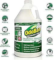 Vista 2 de OdoBan Professional Desinfectante concentrado y eliminador de olores, paquete con 4 unidades de 1 galón cada una, aroma a eucalipto