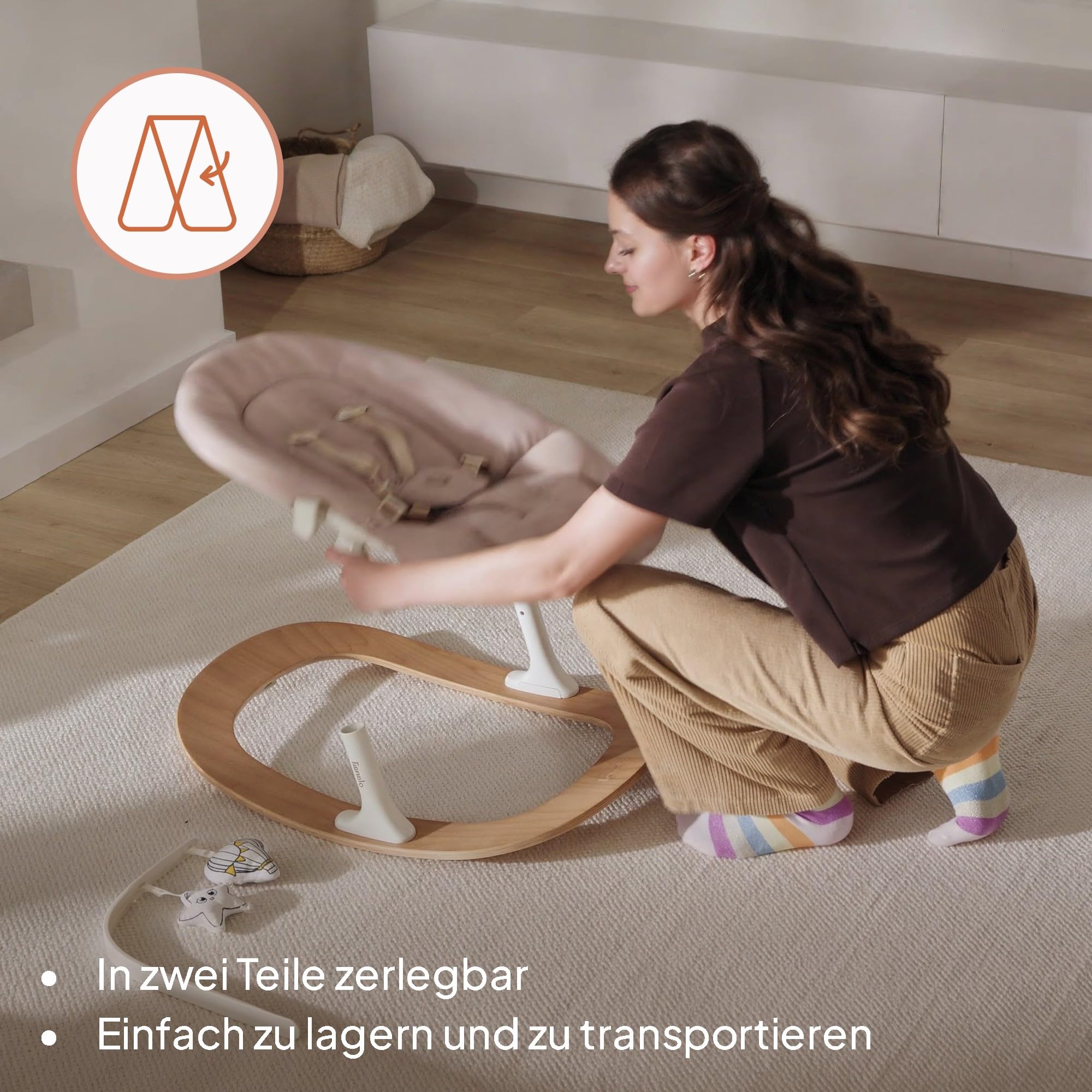 Lionelo Celia Holzhochstuhl zum Füttern, Wächst mit dem Kind