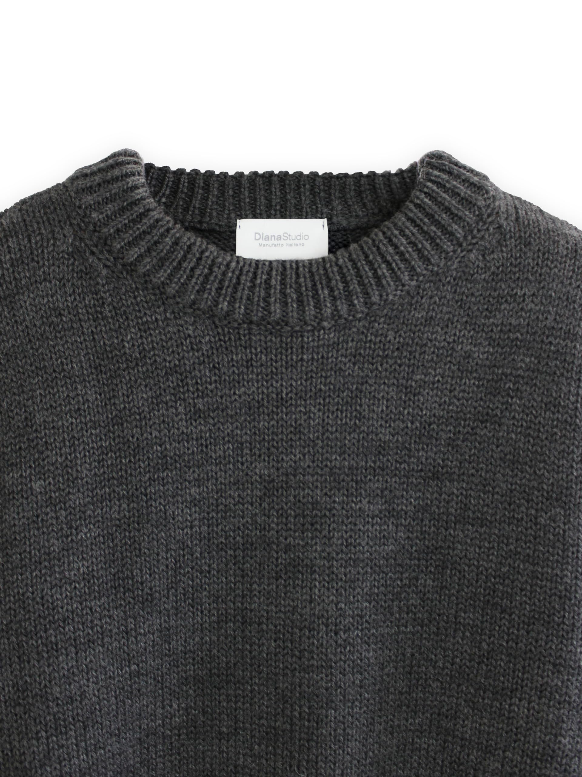 Diana Studio - Girocollo in 100% Lana Shetland, Uomo, Maniche Lunghe, Boxy Fit, Fatto in Italia