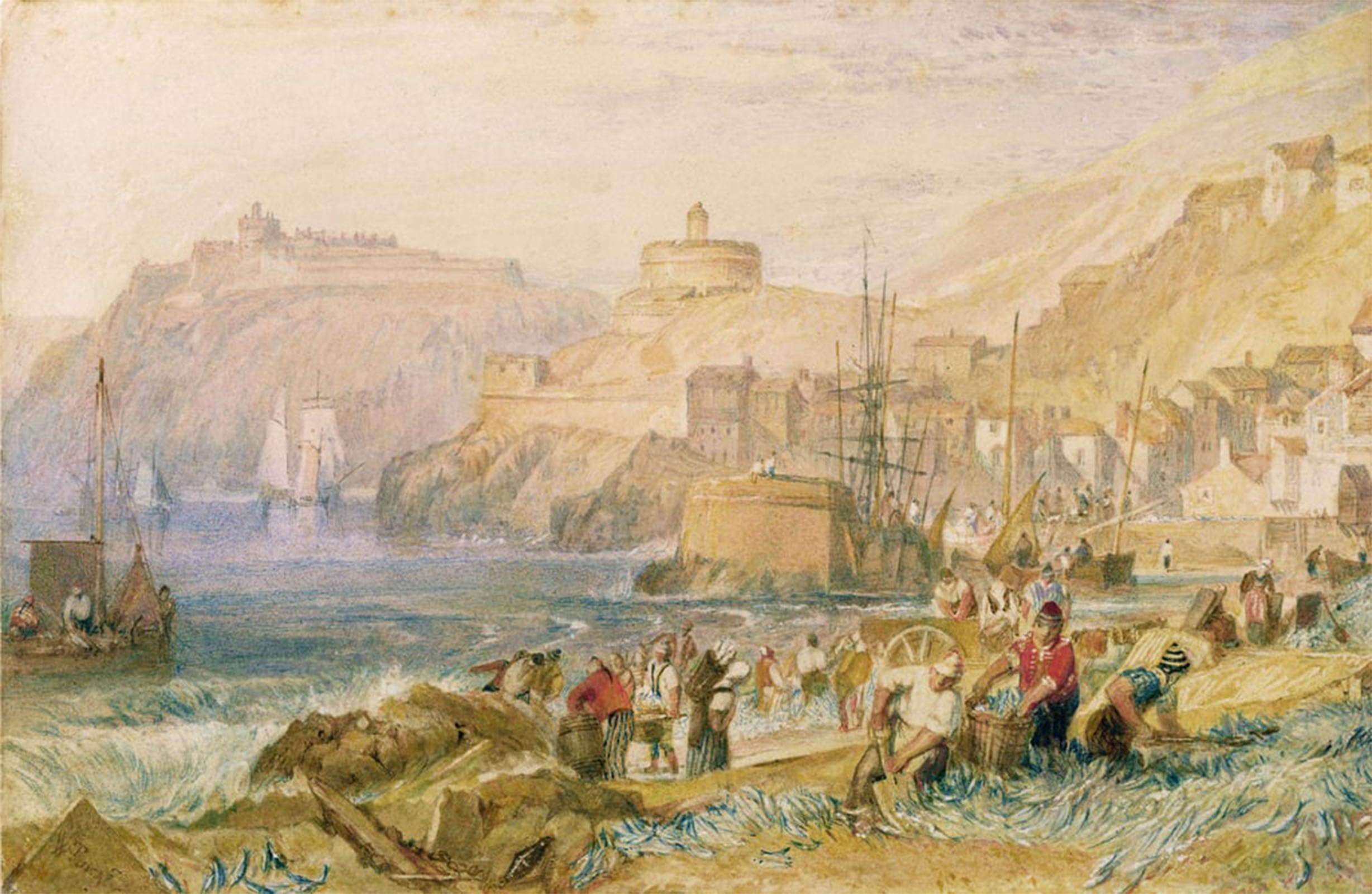 ARTXLXXBN Famous Painting Canvas Artwork Graffiti Print St. Mawes Cornwall by Mallord William Turner Portrait Canvas Image for Home Decor 60x90cm