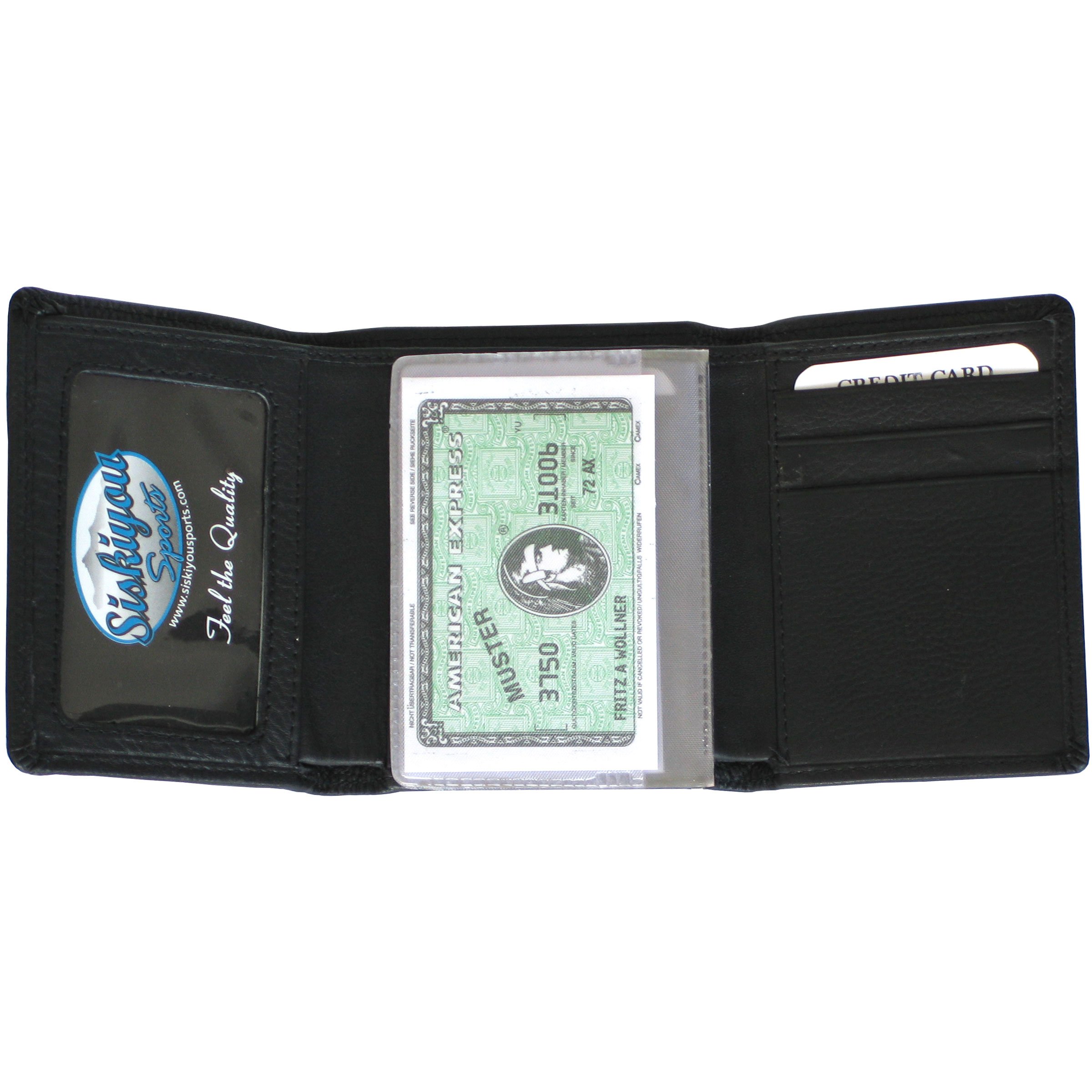 NHL Siskiyou Sports Mens Dallas Stars Deluxe Leather Tri-fold Wallet Packaged in Gift Box One Size Black