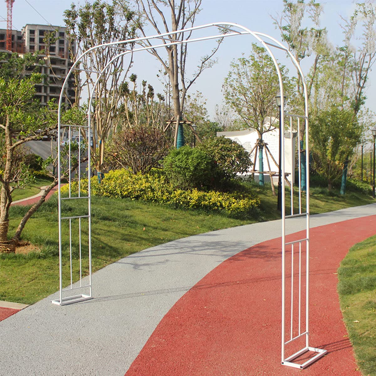 Archi grandi per rose, altezza 240 cm, larghezza 120 cm, 140 cm, 180 cm, 220 cm, 260 cm, 300 cm, pergolato da giardino per interni ed esterni, con varie piante rampicanti, nero/bianco, 150 x 240 cm