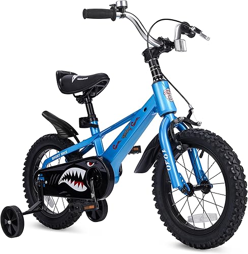Miniatura 7 de Elegante bicicleta para niños de 3 a 7 años, fácil de montar, segura y estable, ruedas de 14 a 16 pulgadas, colores vibrantes, incluye ruedas de