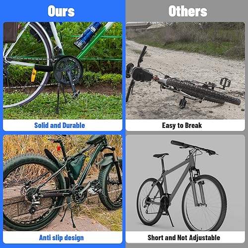 Miniatura 5 de Soporte de bicicleta de doble pierna de montaje central, ajuste práctico para bicicletas de montaña de 26 pulgadas y bicicletas de montaña con