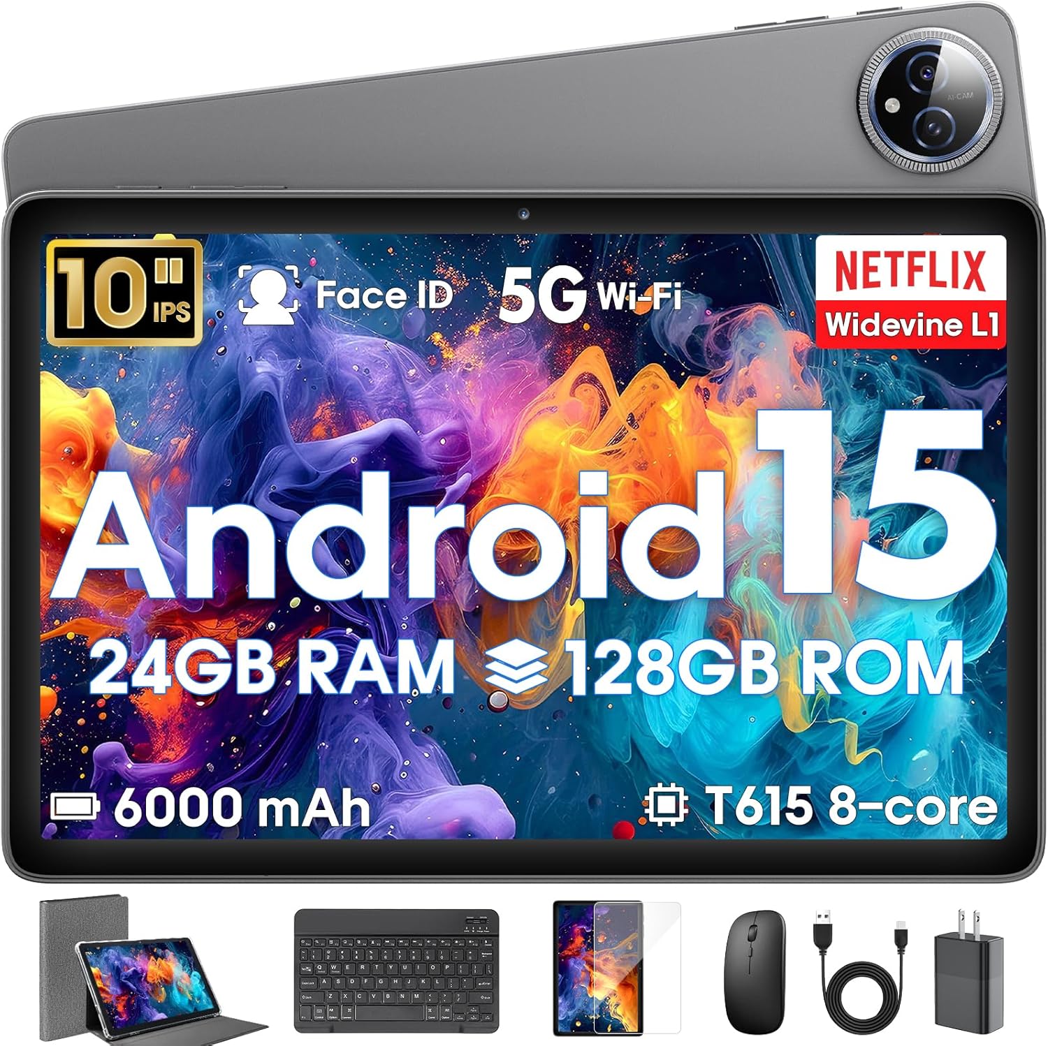 Amazon.com : Android 15 Tablet 10 inch,24GB RAM 128 ROM,Tablets