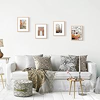 Vista 6 de Portarretratos de madera de ROBLE de 8 x 10 pulgadas, marco de fotos de madera de roble de 5 x 7 pulgadas con paspartú o de 8 x 10 pulgadas sin