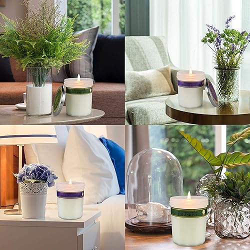 Miniatura 9 de Paquete de 4 velas perfumadas para el hogar juego de velas perfumadas de lavanda de 30 onzas velas de cera de soja de larga duración tarros de