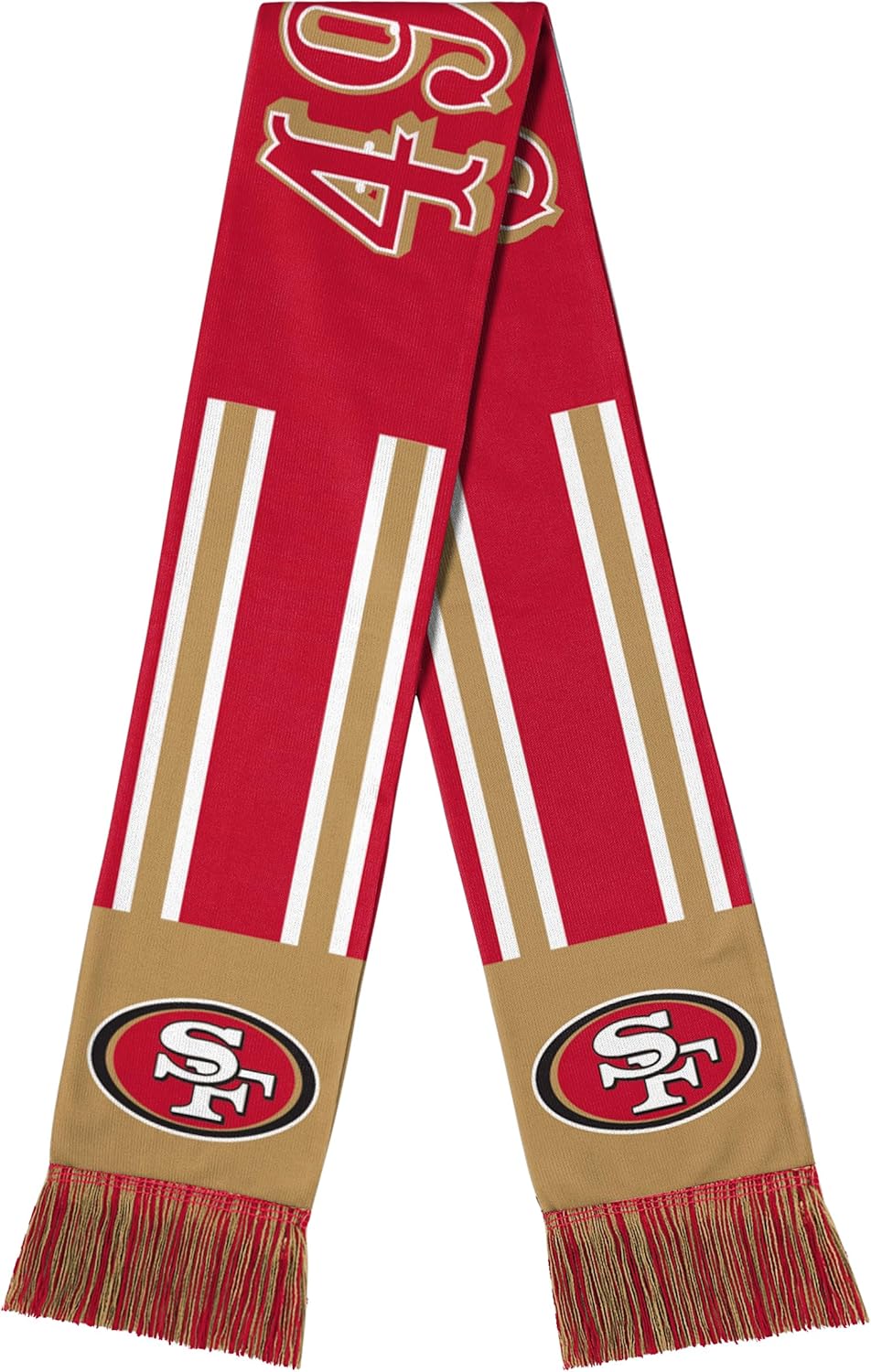 FOCO NFL Unisex-Adult Officially Licensed Team Color Stripe Wordmark Primary Logo Football Neck Warmer Scarf