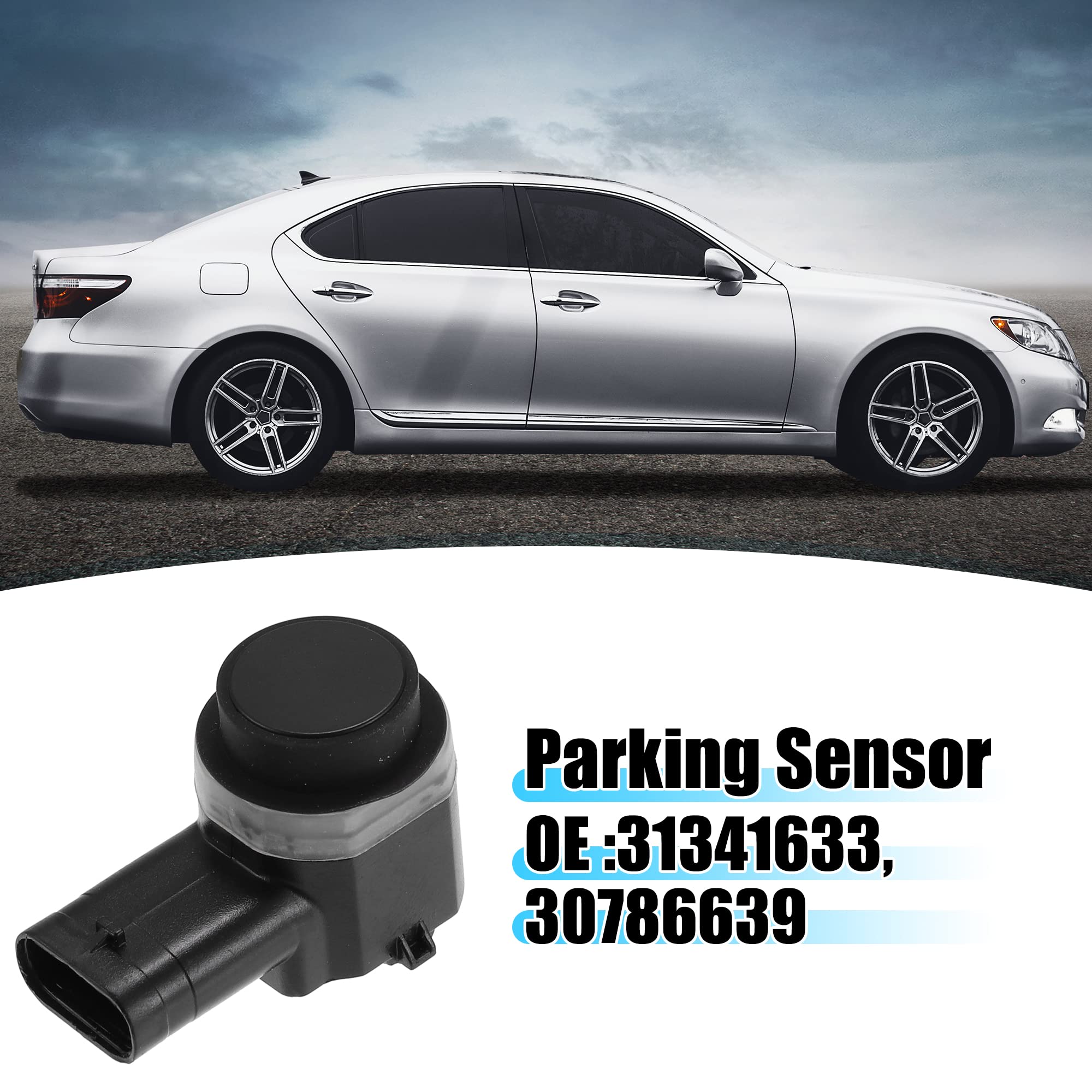 X AUTOHAUX 1pcs 31341633 30786639 PDC Reverse Parking Assist Sensor for Volvo, Black, 1.61"x0.91"x1.02" - Image 2