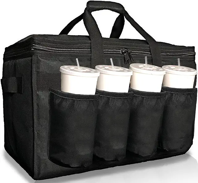 Freshie XXL Insulated Food Delivery Bag with Cup Holders - All-in-One Thermal Carrier