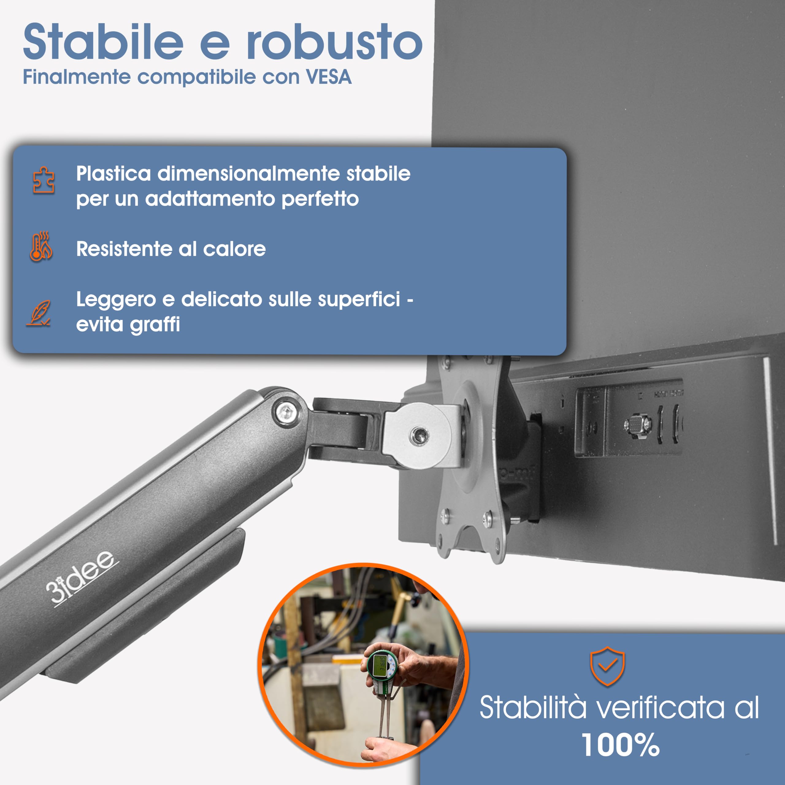 3IDEE Pacchetto adattatori VESA per Monitor HP Serie 5 e MF (524sa, 524sf, 524sw, 527sa, 527sf, 527sw, 532sf, M22f, M24f, M27f, M32f) - Adattatore per Supporto Monitor 75x75 mm - 2 pz.