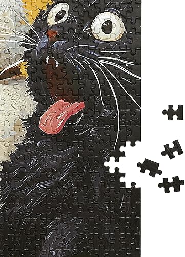 Miniatura 7 de Rompecabezas de 1000 piezas para adultos, divertido rompecabezas para adultos con gatos sorprendidos, pintura al óleo, rompecabezas divertido