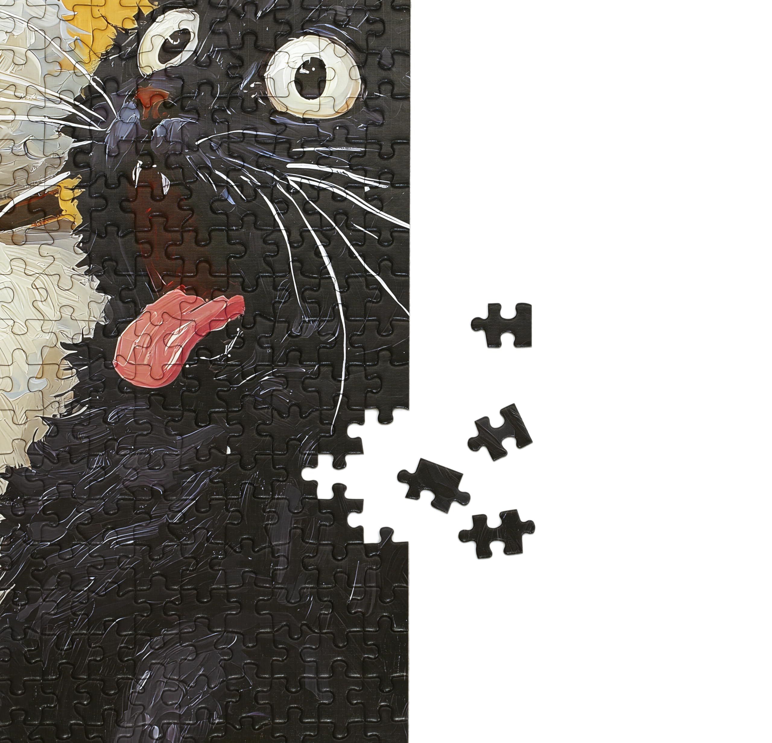 1000-Piece Adult Puzzle - Fun Jigsaw Puzzle for Adults Surprised Cats Oil Painting, Challenging Fun Puzzle for Adults, Colorful Cat Art Puzzle, Great Gift Idea, 26.65 x 19.25 in