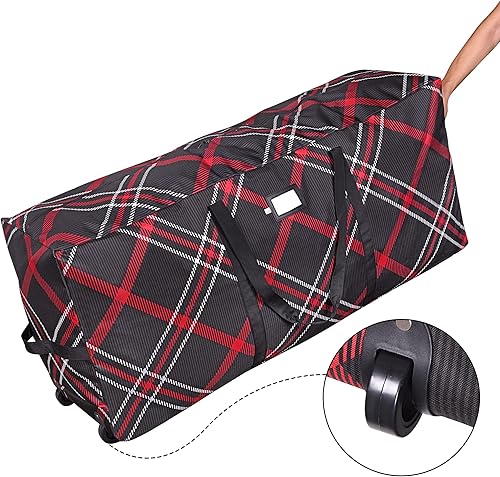 Miniatura 5 de ProPik Bolsa de almacenamiento con ruedas para árbol de Navidad, se adapta a hasta 7.5 pies de alto, árbol de vacaciones desmontado, 22 x 16 x 50