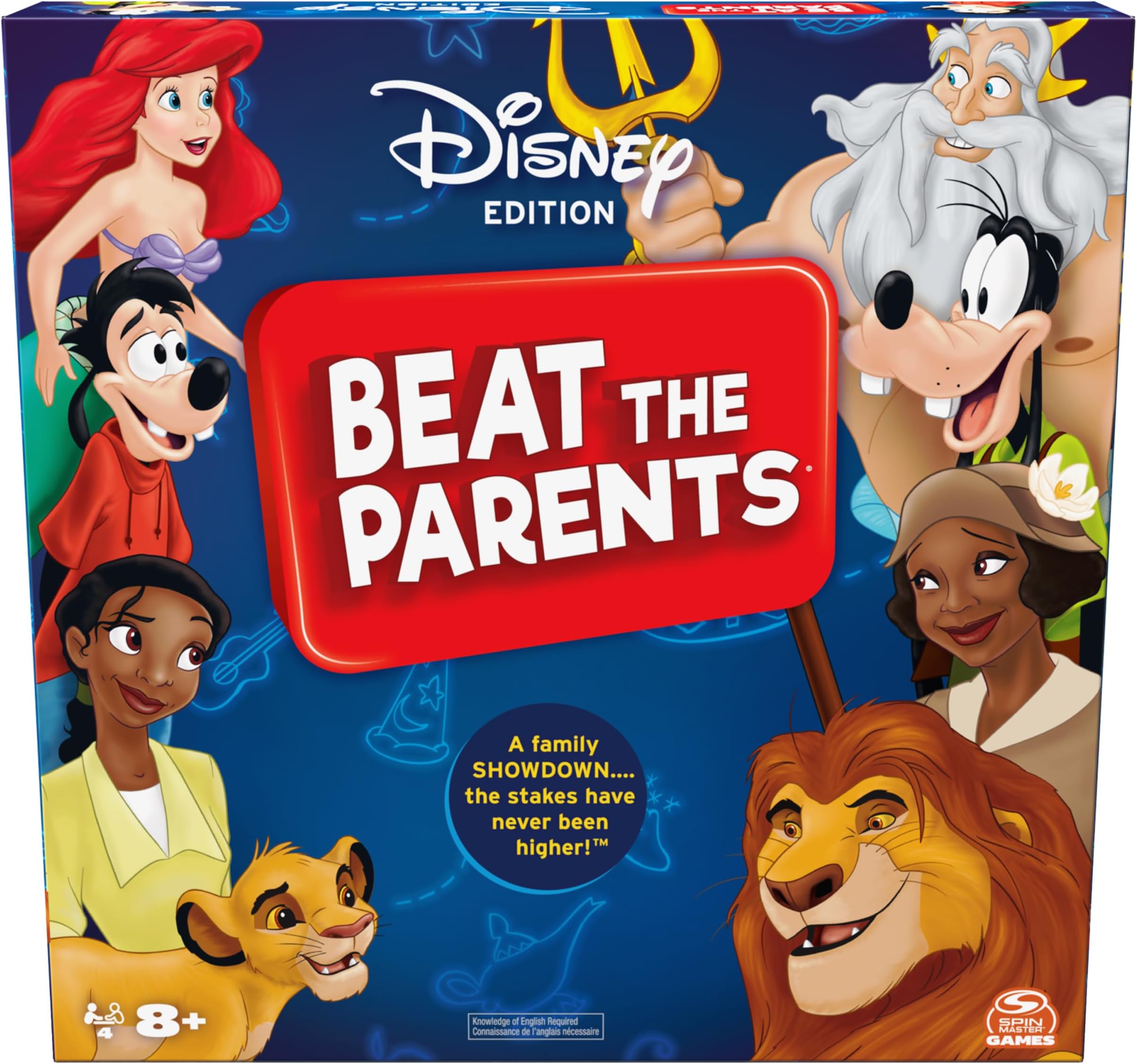 Spin Master Games, Beat The Parents Disney Edition, Kids vs. Parents Family Board Game, Up-and-Active Trivia & Challenges, Disney Games, 4 Players, for Ages 8 & Up