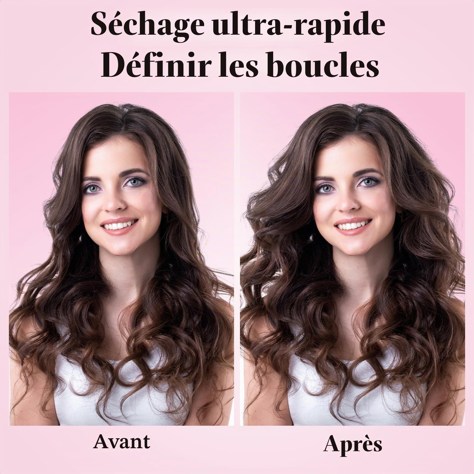 Grand diffuseur compatible avec Shark FlexStyle, buse diffuseur plus grande pour sécher plus rapidement et définir les cheveux ondulés bouclés bouclés Noir